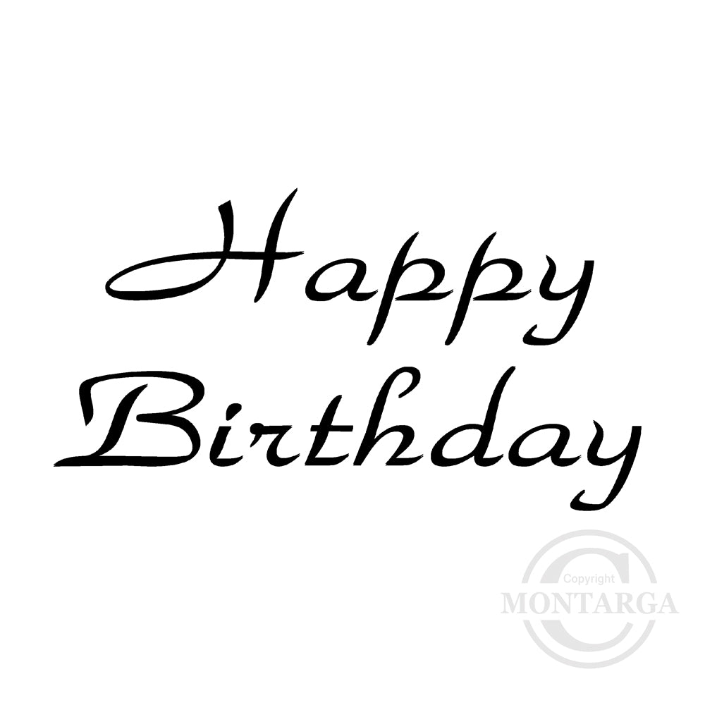 0106 B - Happy Birthday Wording Rubber Stamp
