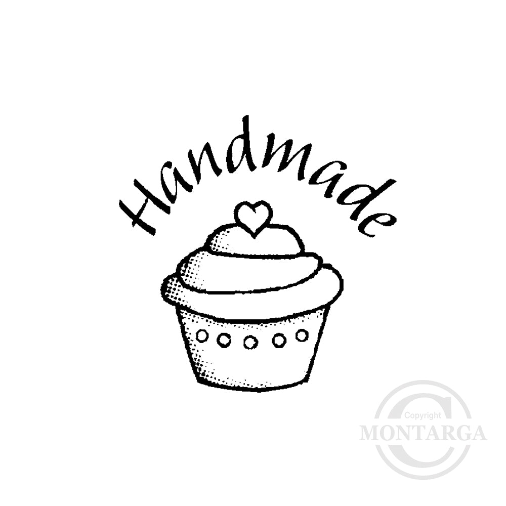 0112 A - Handmade - Cupcake Rubber Stamp