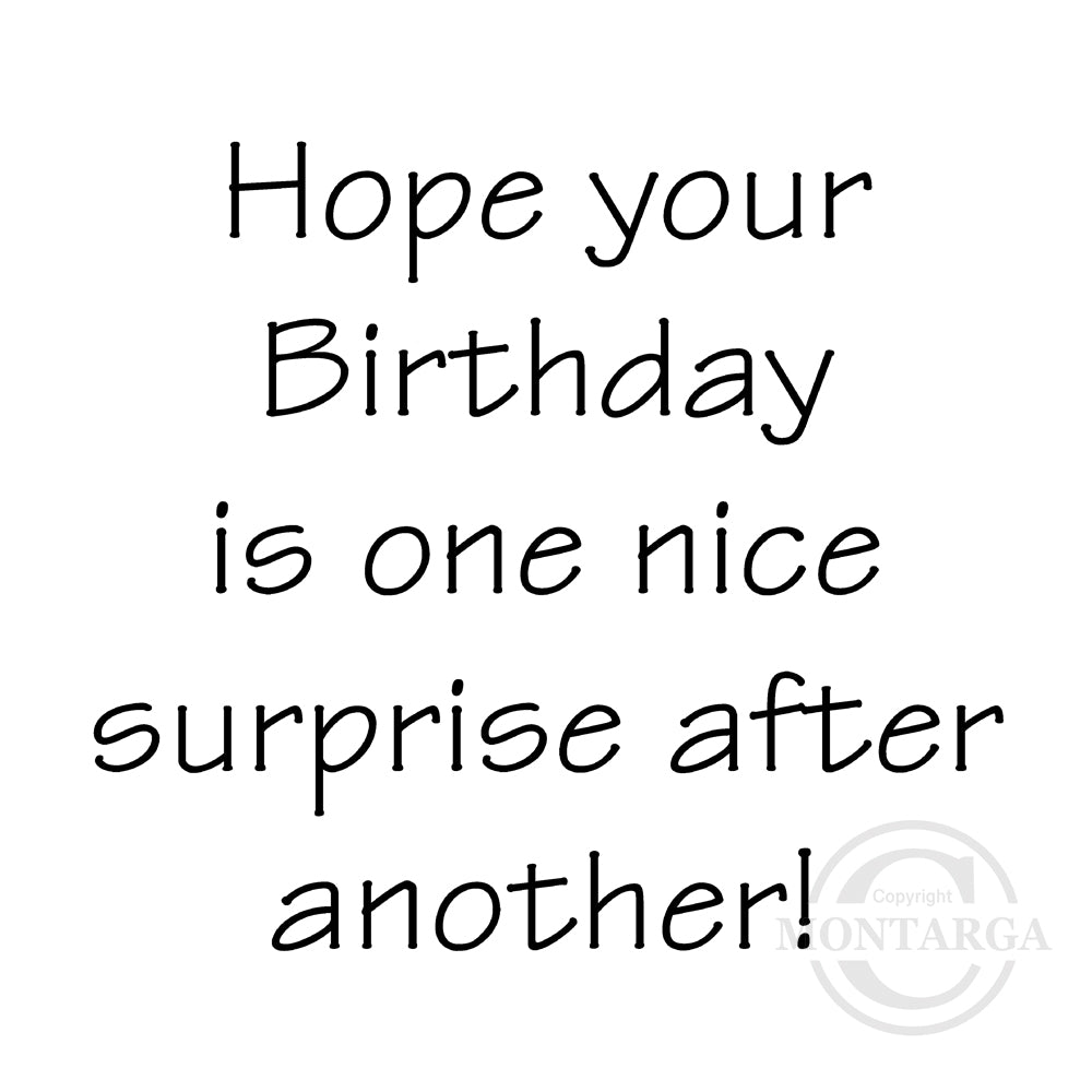 0129 F - Birthday Wording Wording Rubber Stamp