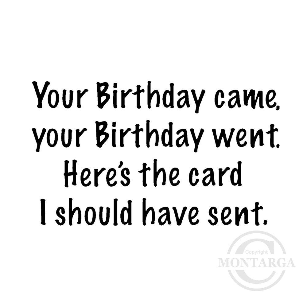 0172 E - Birthday Belated Wording Wording Rubber Stamp