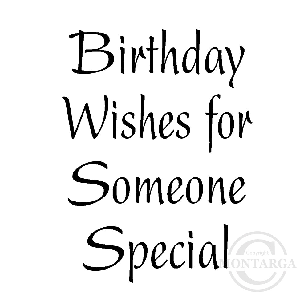 0177 D - Birthday Wishes Wording Rubber Stamp