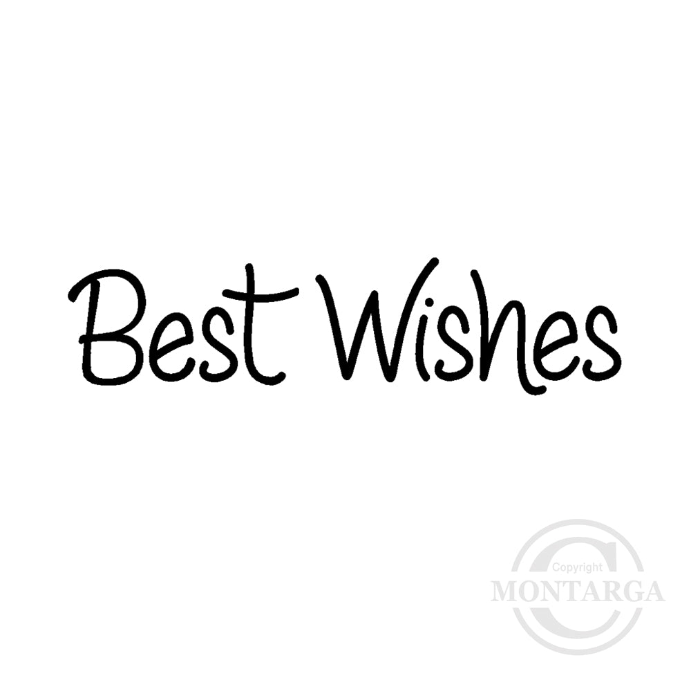 0212 B - Best Wishes Wording Rubber Stamp