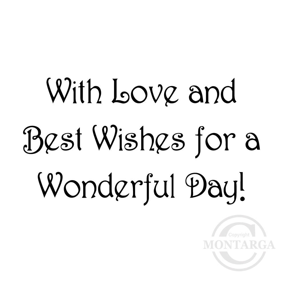 0241 E - With Love, Best Wishes Wording Rubber Stamp