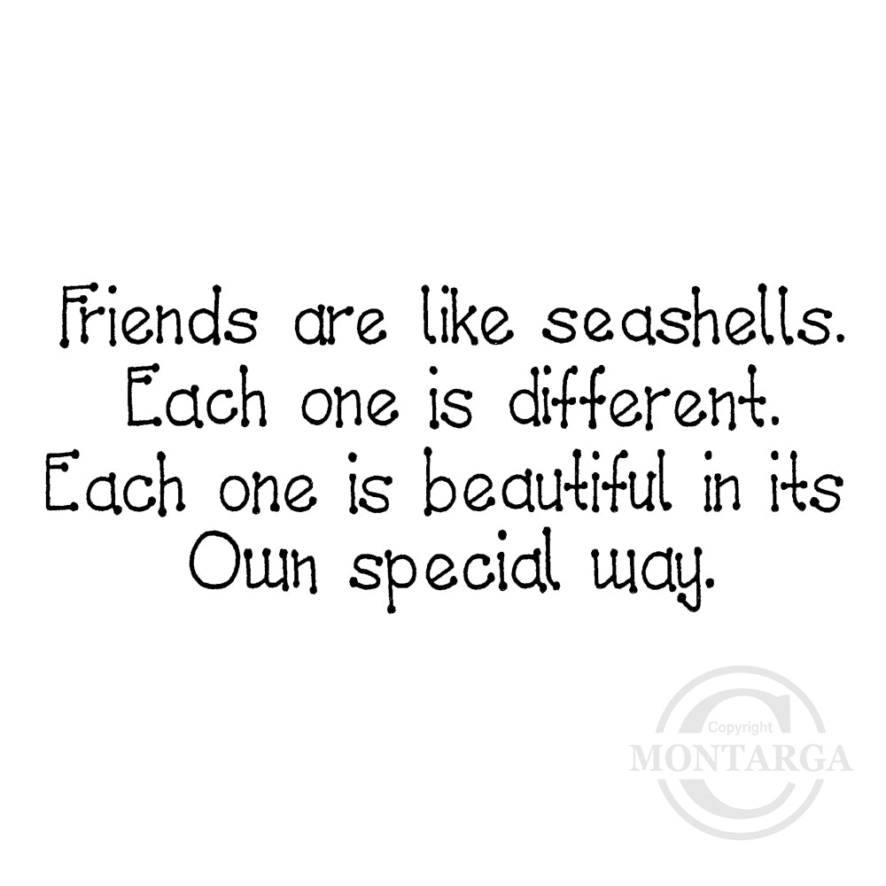0243 FF - Friends are Like Seashell Wording Rubber Stamp