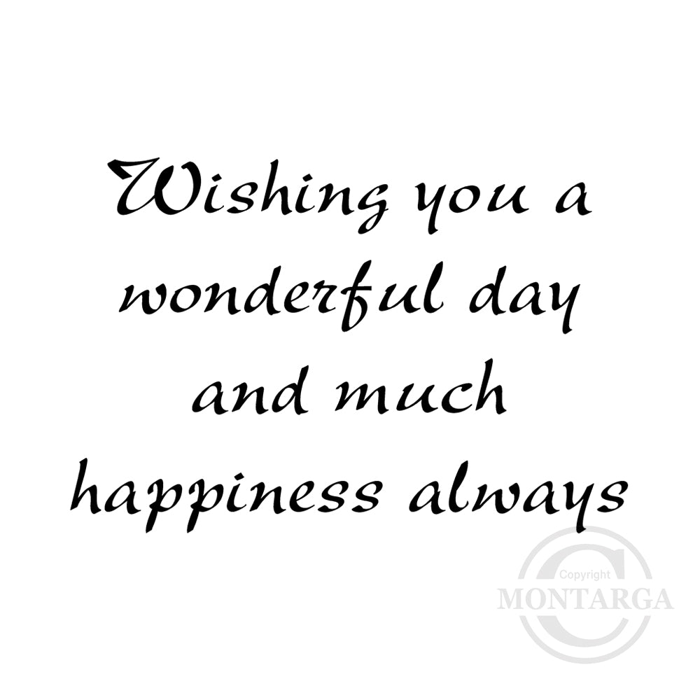 0261 E - Wonderful Day Wording Rubber Stamp