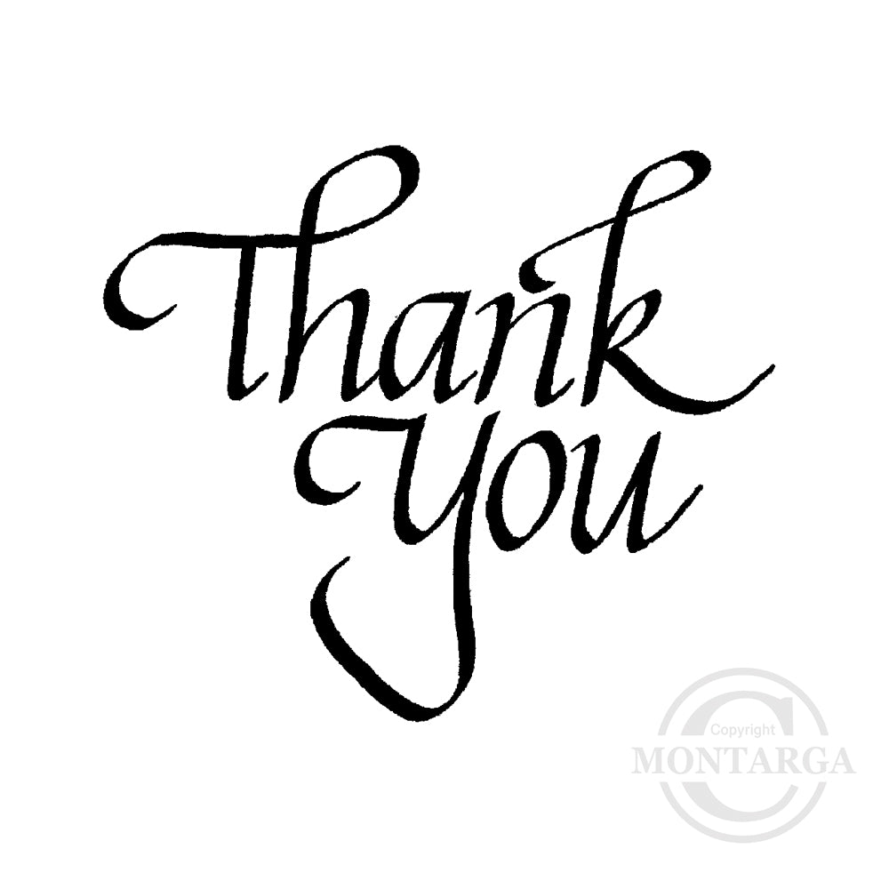 0271 D or F - Thank You Wording Rubber Stamp