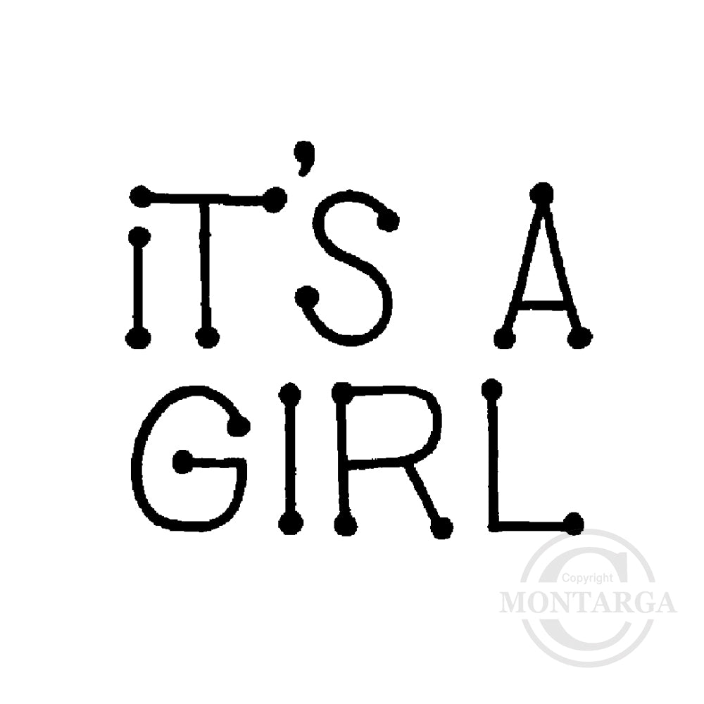 0327 A - It's A Girl Wording Rubber Stamp