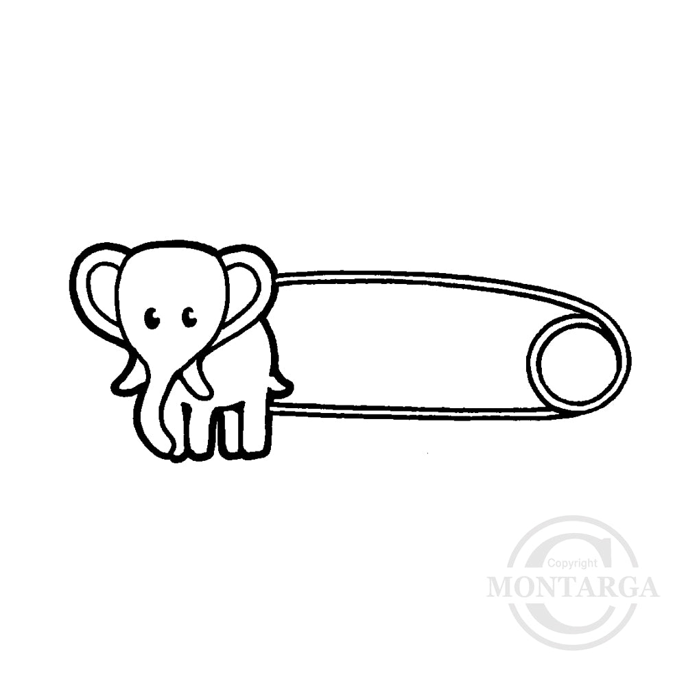 0330 B - Baby Pin Rubber Stamp