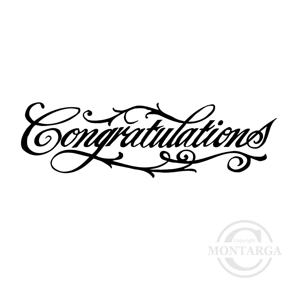 0333 BB - Congratulations Wording Rubber Stamp