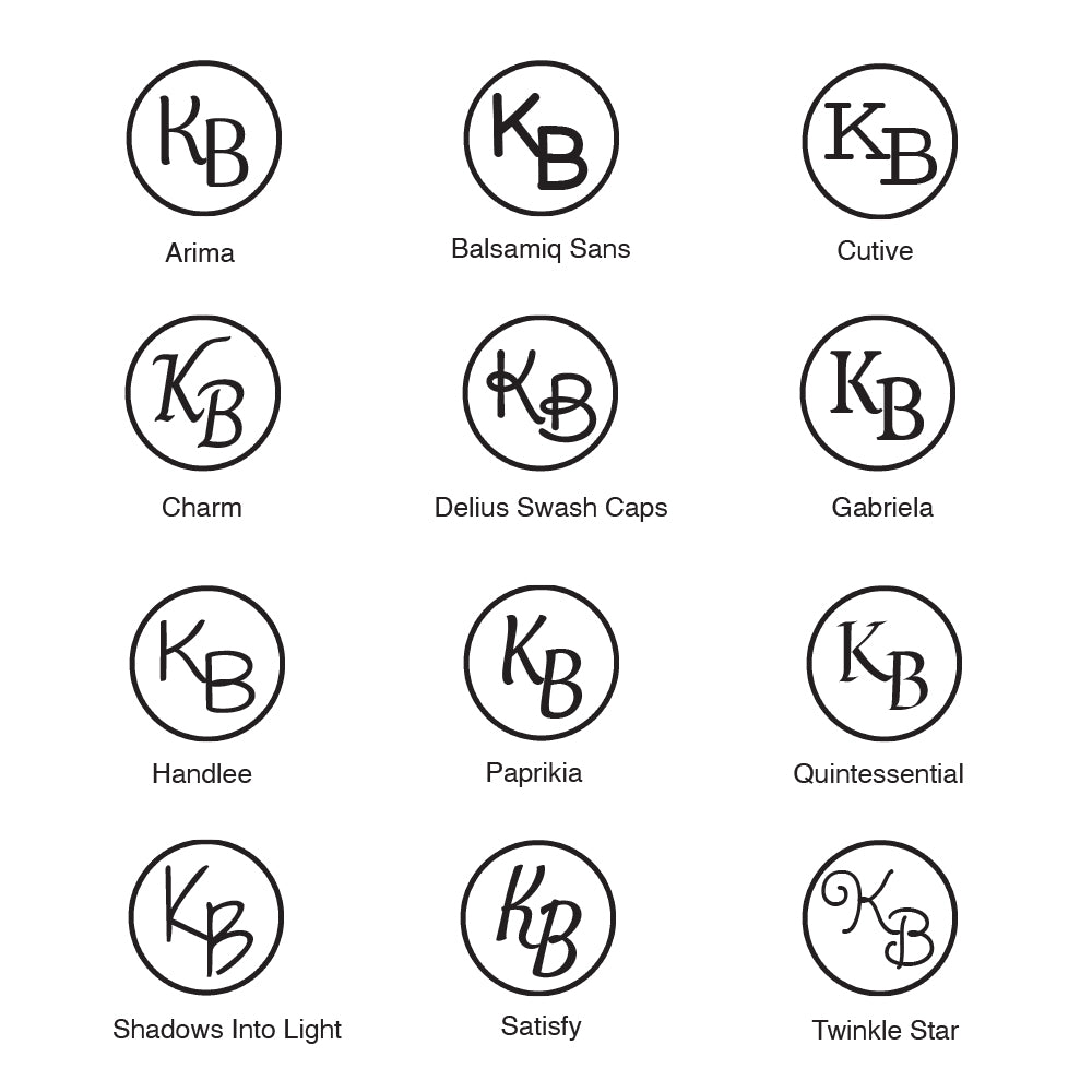 0379 A Circle Border - Initials Personalised Rubber Stamp