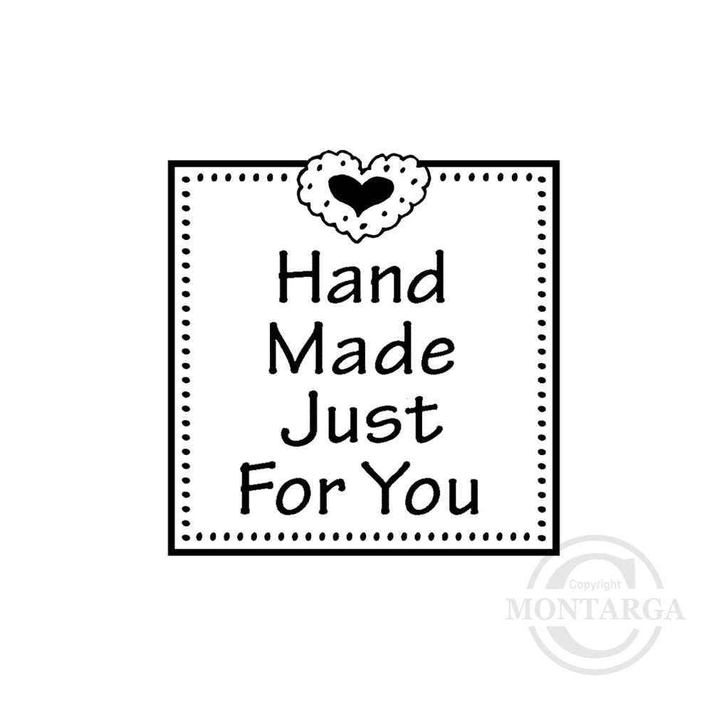 0404 A - Hand Made Just For You Rubber Stamp