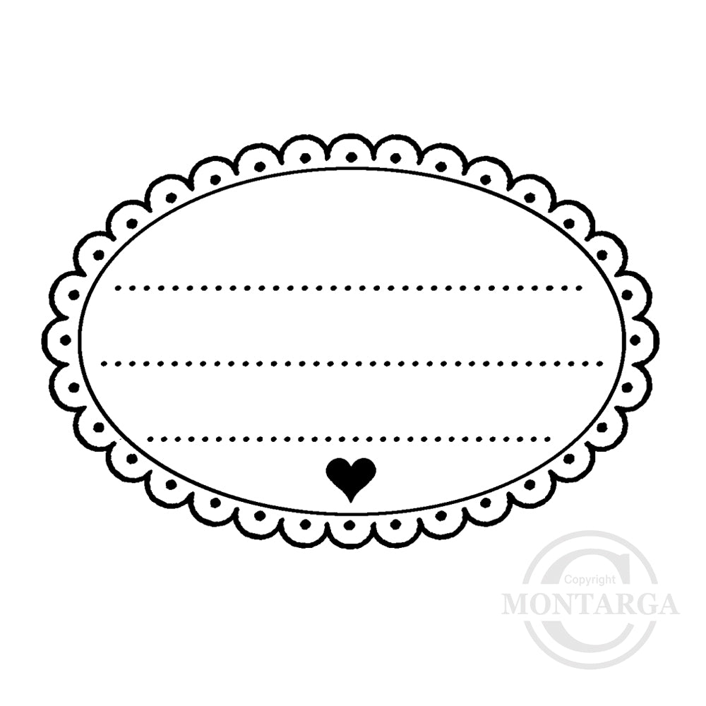 0406 E - Oval Label Rubber Stamp