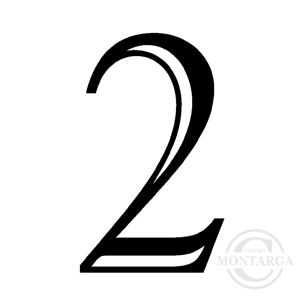 Medium 0482 B - Number Two Rubber Stamp