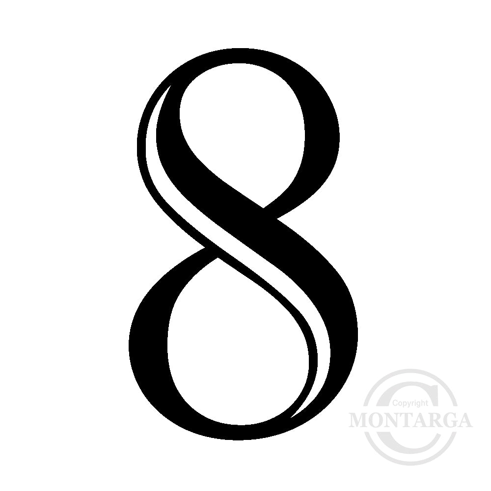 Medium 0488 B - Number Eight Rubber Stamp