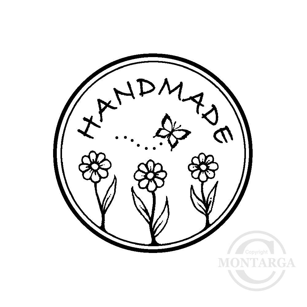 0497 C - Handmade - Flowers Rubber Stamp