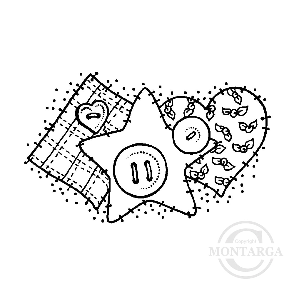0548 C - Patchwork Rubber Stamp