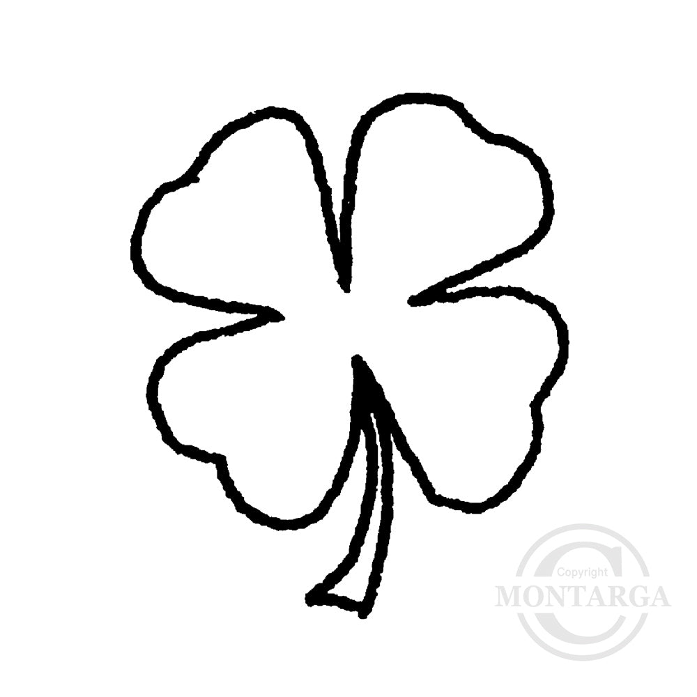 0579 A or C - Four Leaf Clover Rubber Stamp
