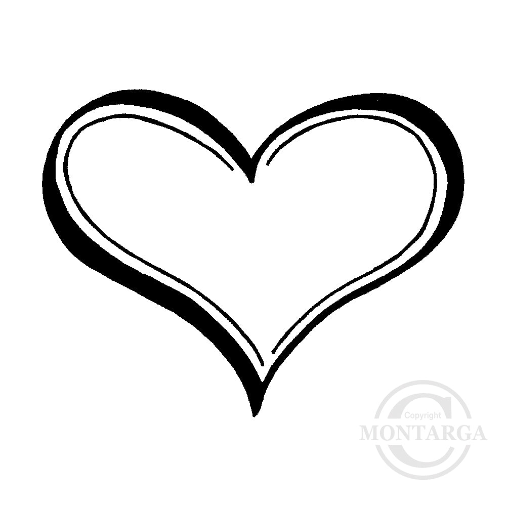 0587 C or G - Heart Rubber Stamp