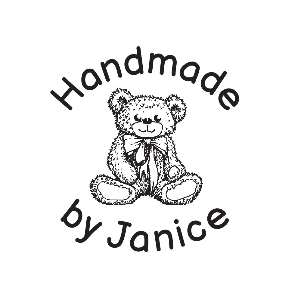 0718 A Teddy - Personalised Rubber Stamp