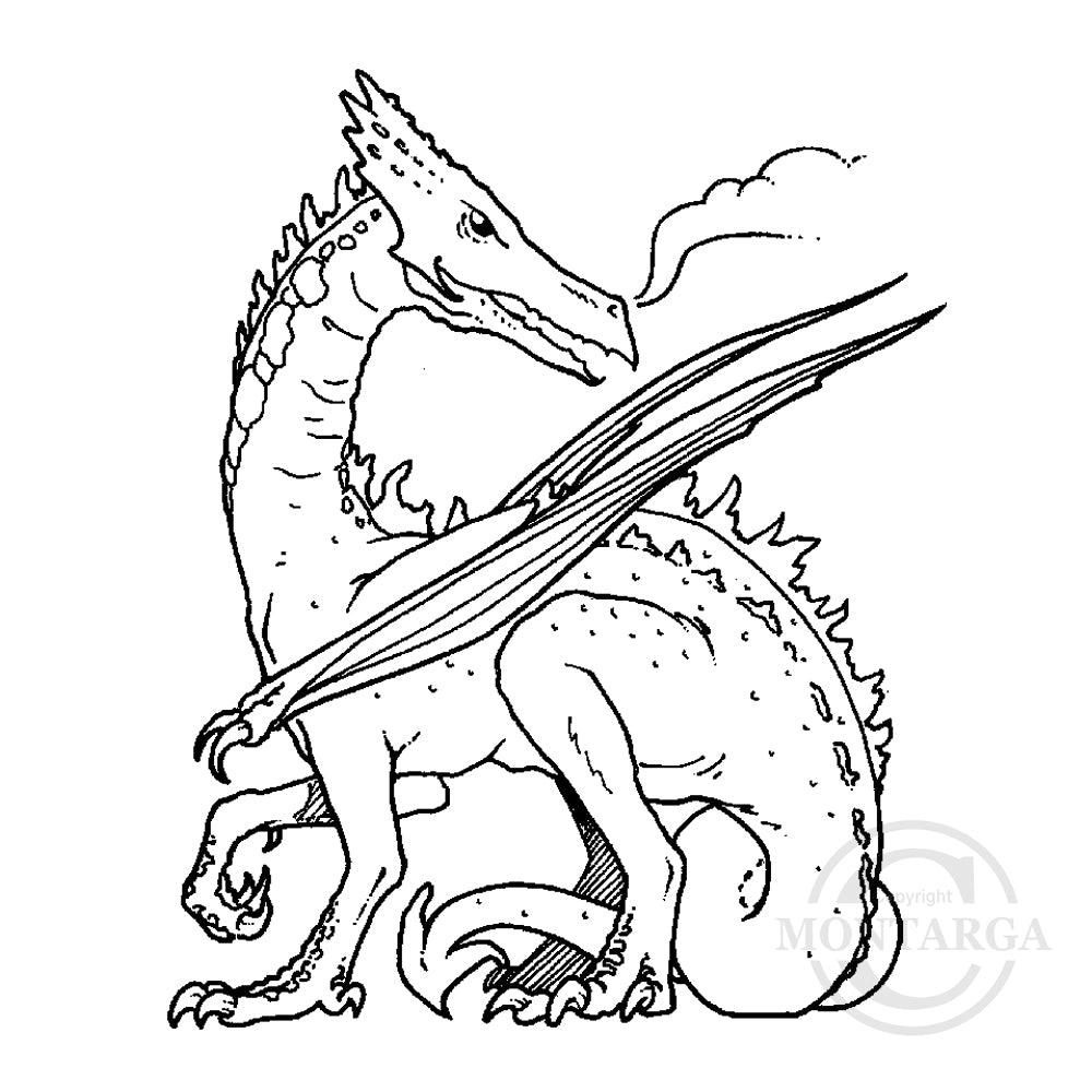0830 F - Dragon Rubber Stamp