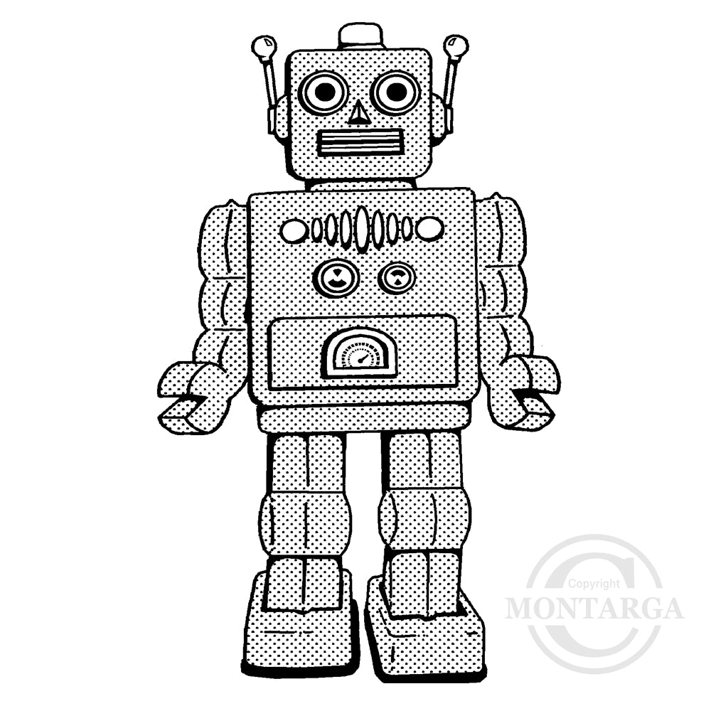 0869 G - Robot Rubber Stamp