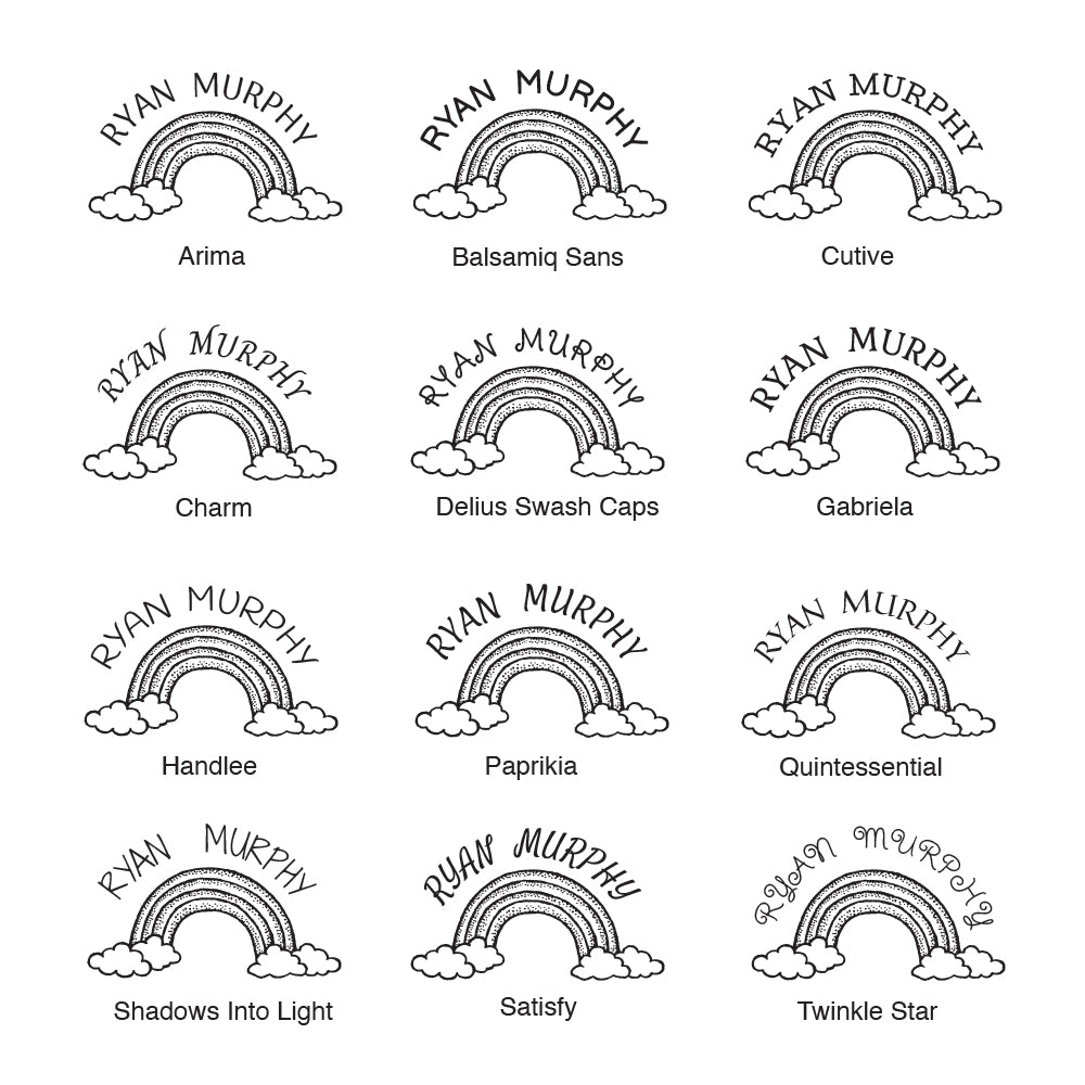 0905 B Rainbow - Personalised Name Rubber Stamp