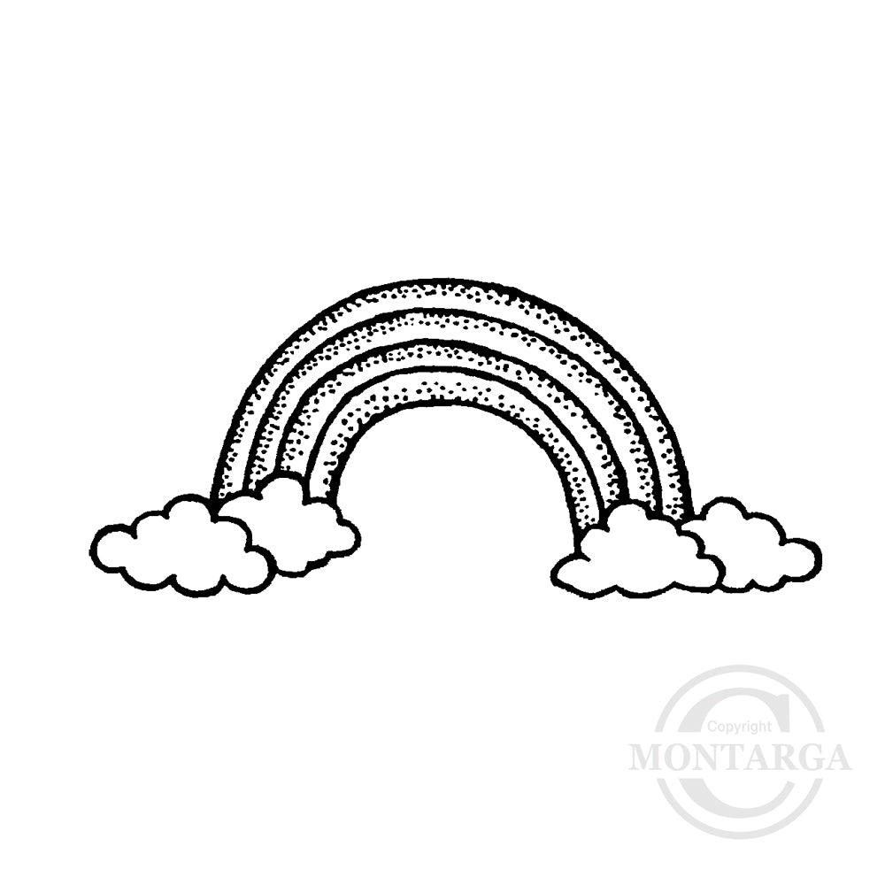 0905 B - Rainbow Rubber Stamp