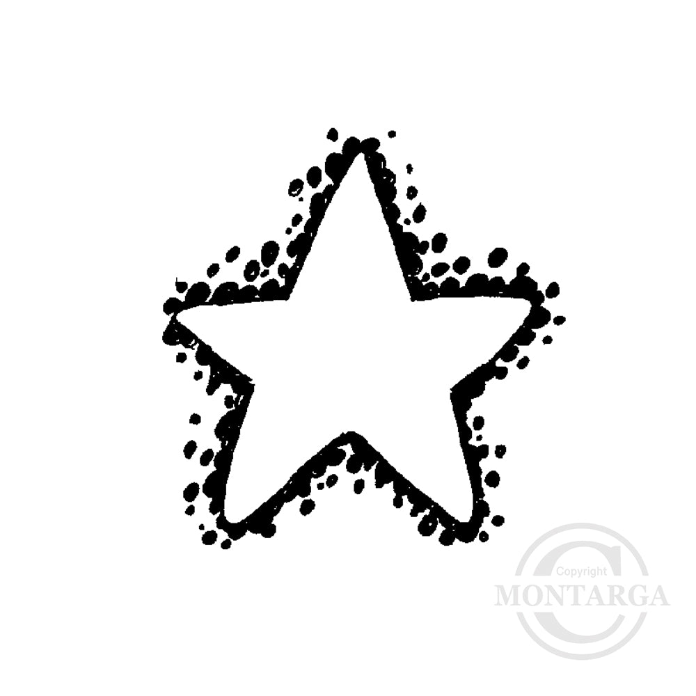 0907 A - Star Rubber Stamp