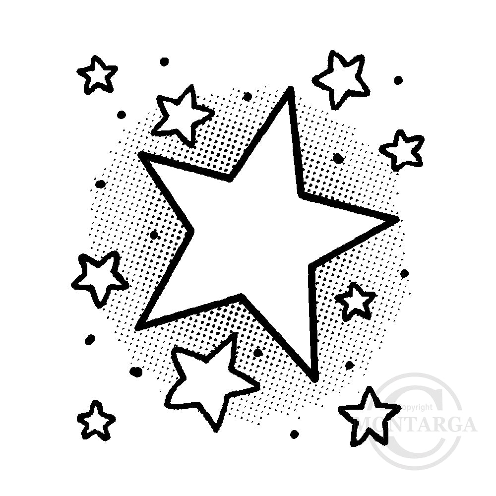 0908 C - Stars Rubber Stamp