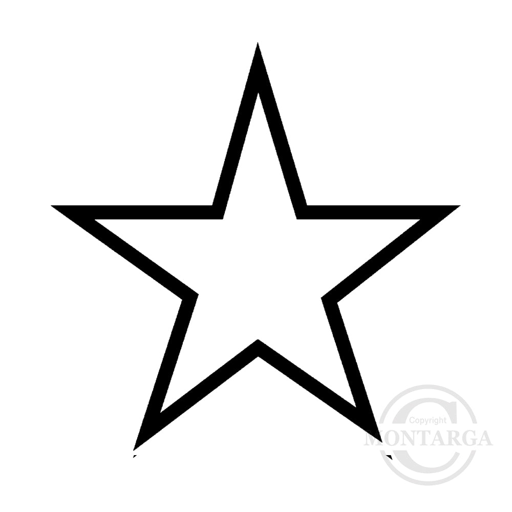 0915 A - Outline Star Rubber Stamp