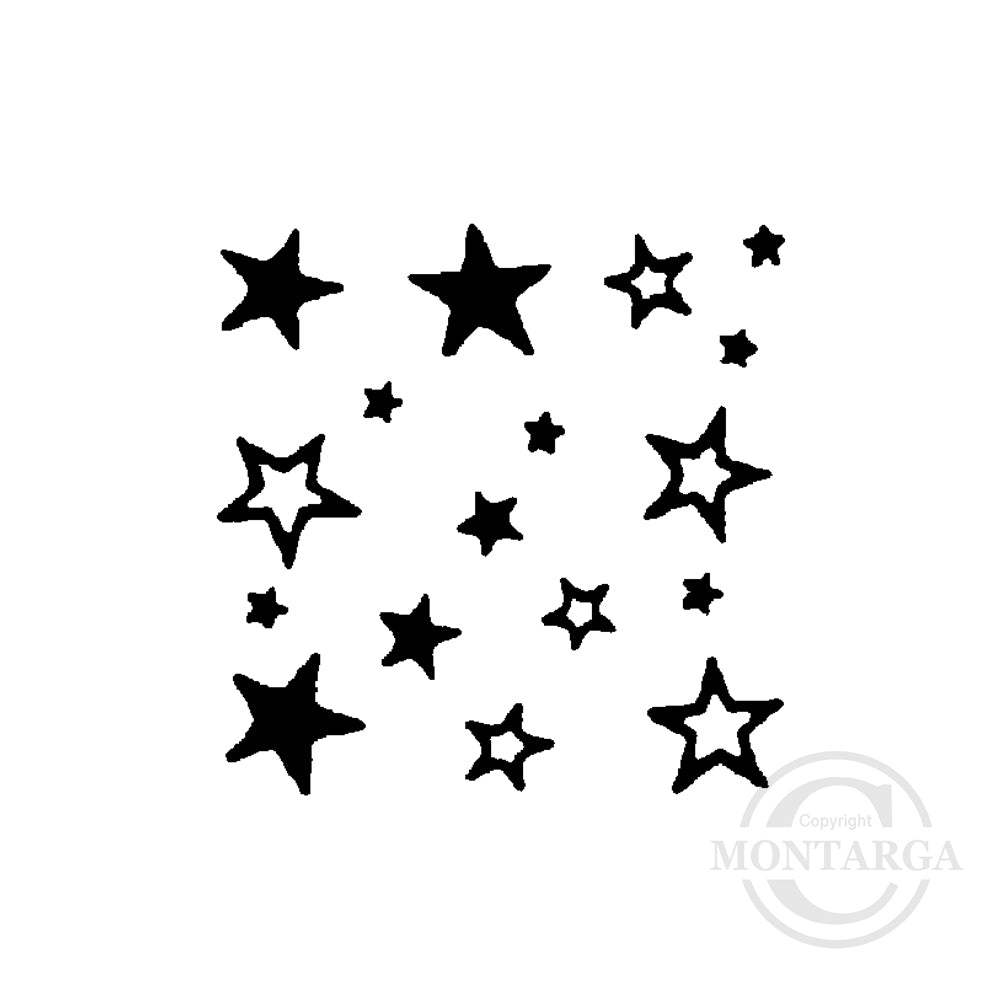 0934 A - Star Pattern Rubber Stamp