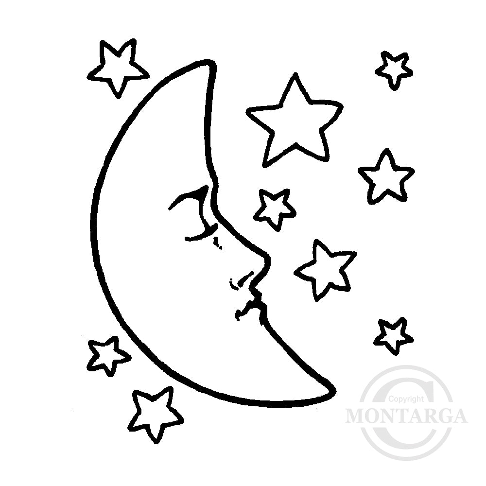 0937 C - Moon Rubber Stamp