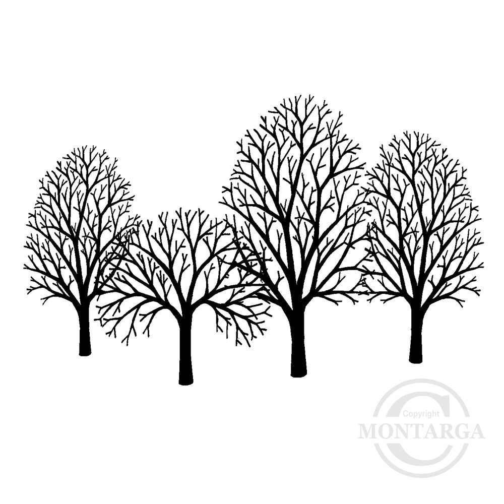 0982 G or GG - Trees Rubber Stamp