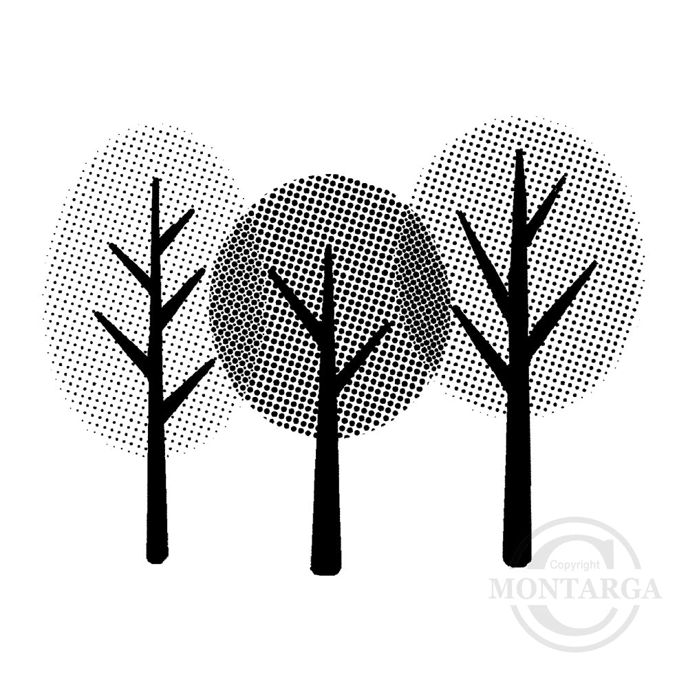 0985 F - Trees Rubber Stamp