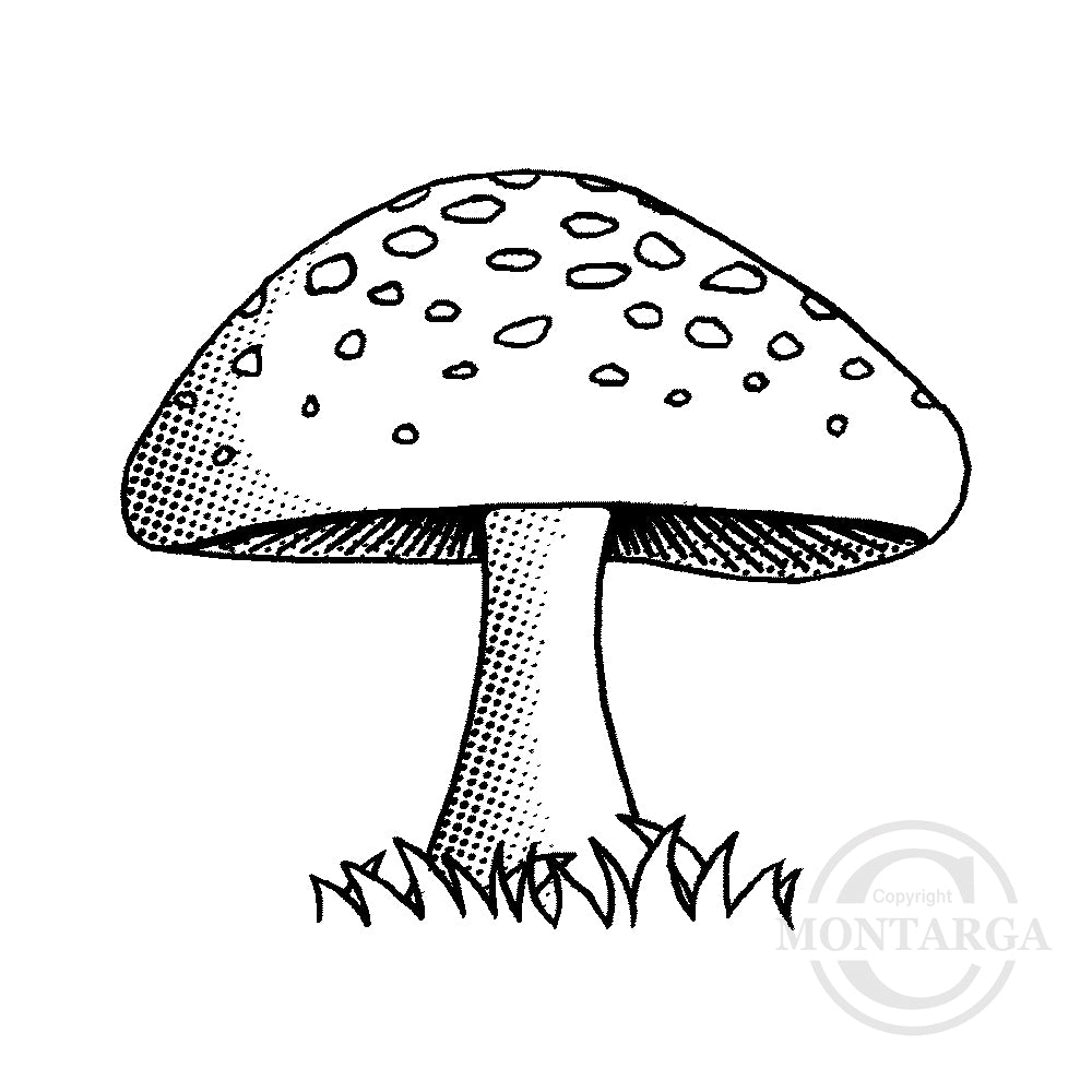 0990 C - Mushroom Rubber Stamp