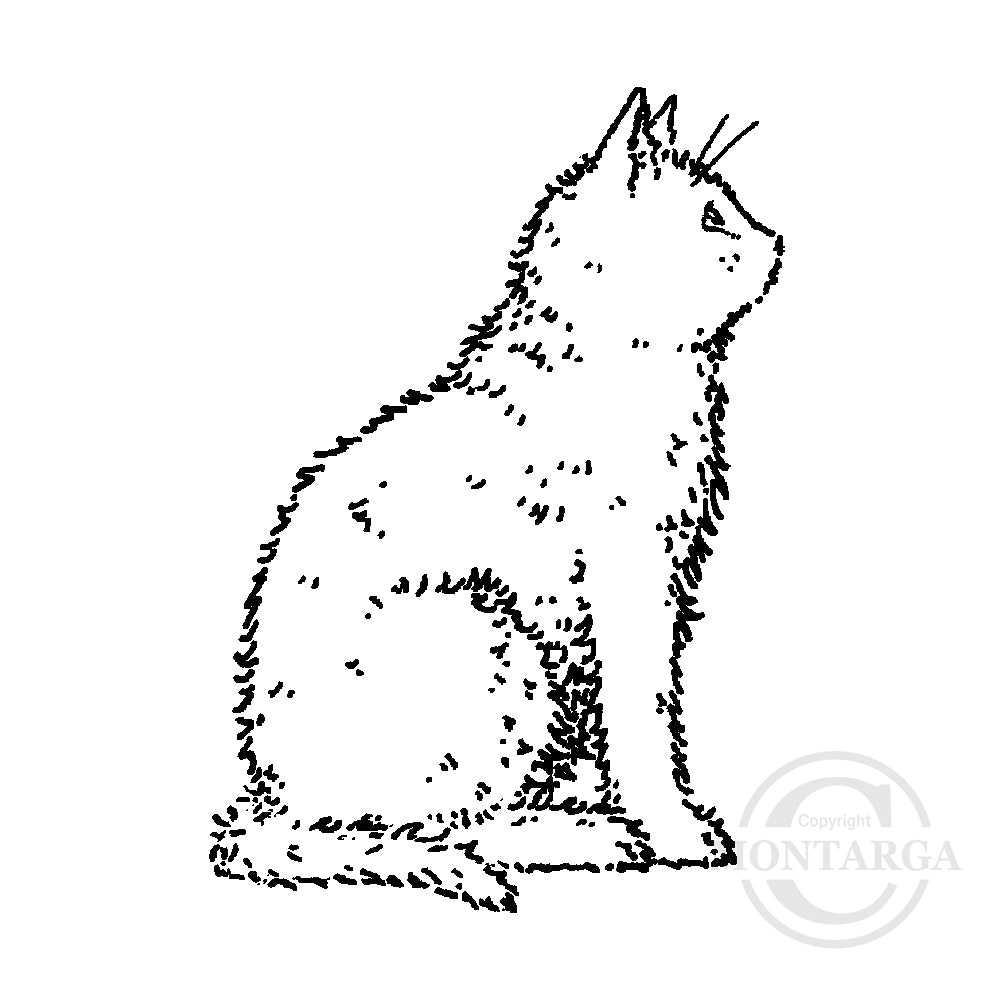 1021 C - Profile Cat Rubber Stamp