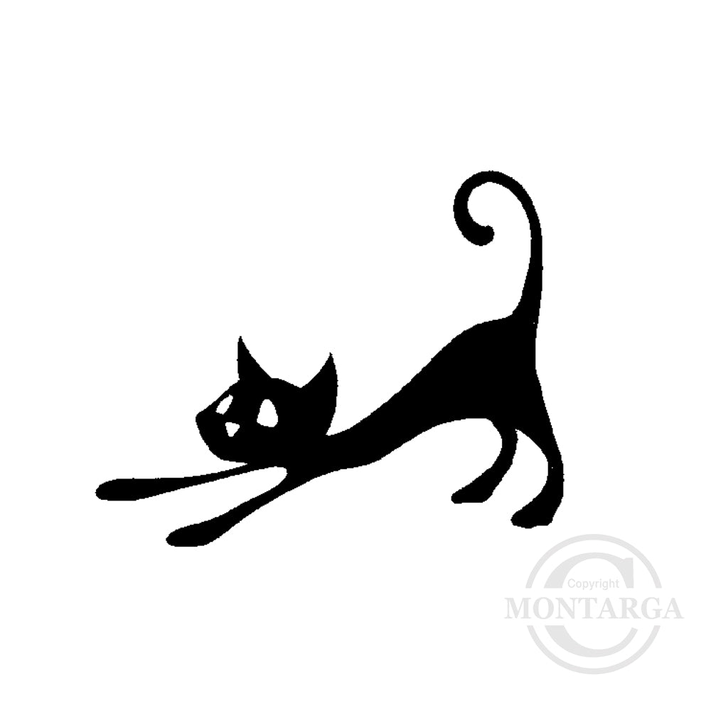 1026 A - Stretching Cat Rubber Stamp