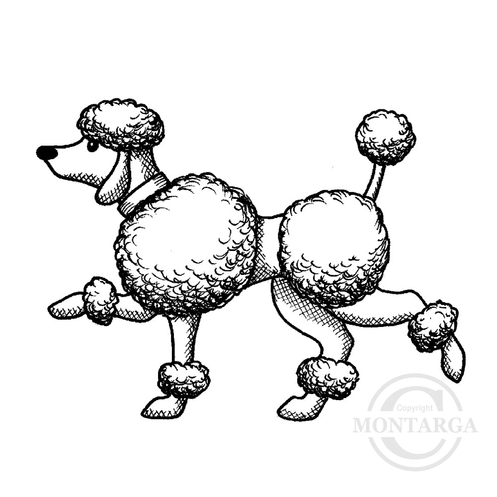 1051 G - Poodle Rubber Stamp