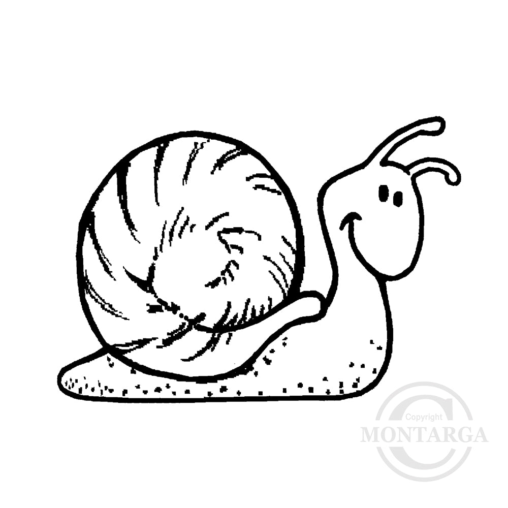 1052 A or C - Snail Rubber Stamp