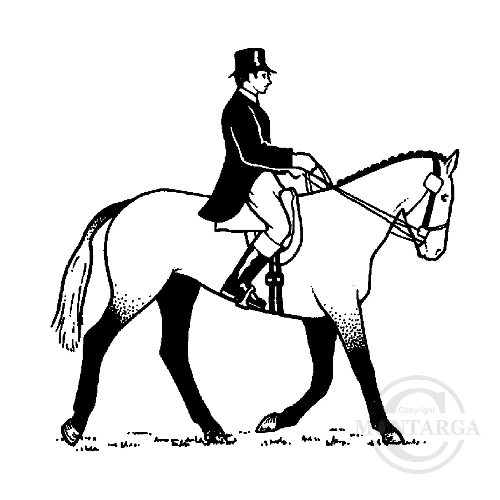 1241 F - Horse and Rider Rubber Stamp