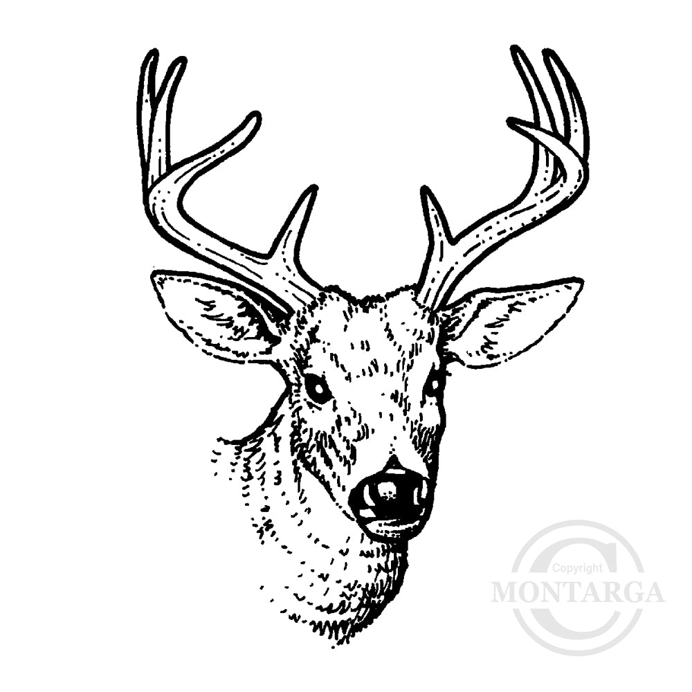 1251 F or D - Deer Head Rubber Stamp