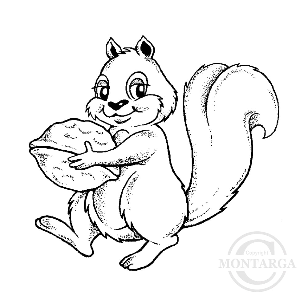 1271 F - Squirrel Rubber Stamp