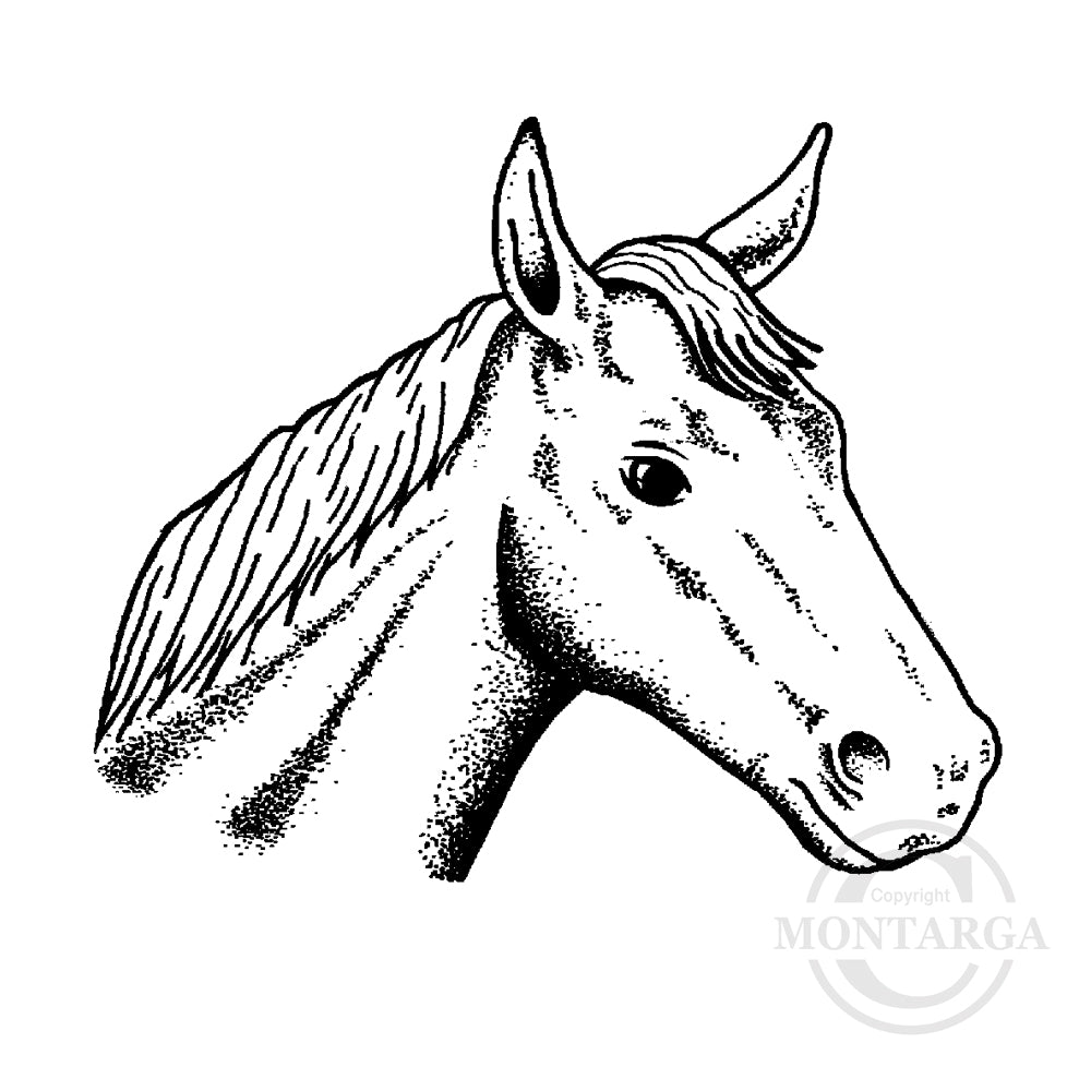 1293 G or D - Horse Head Rubber Stamp