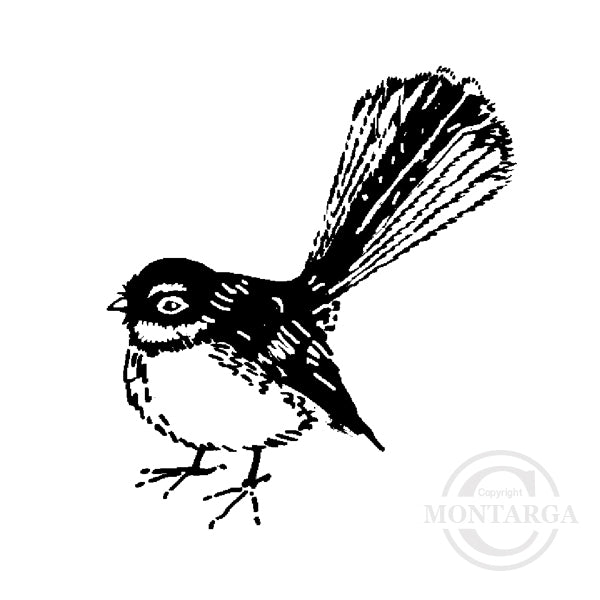 1319 A or C Pīwakawaka Fantail Rubber Stamp