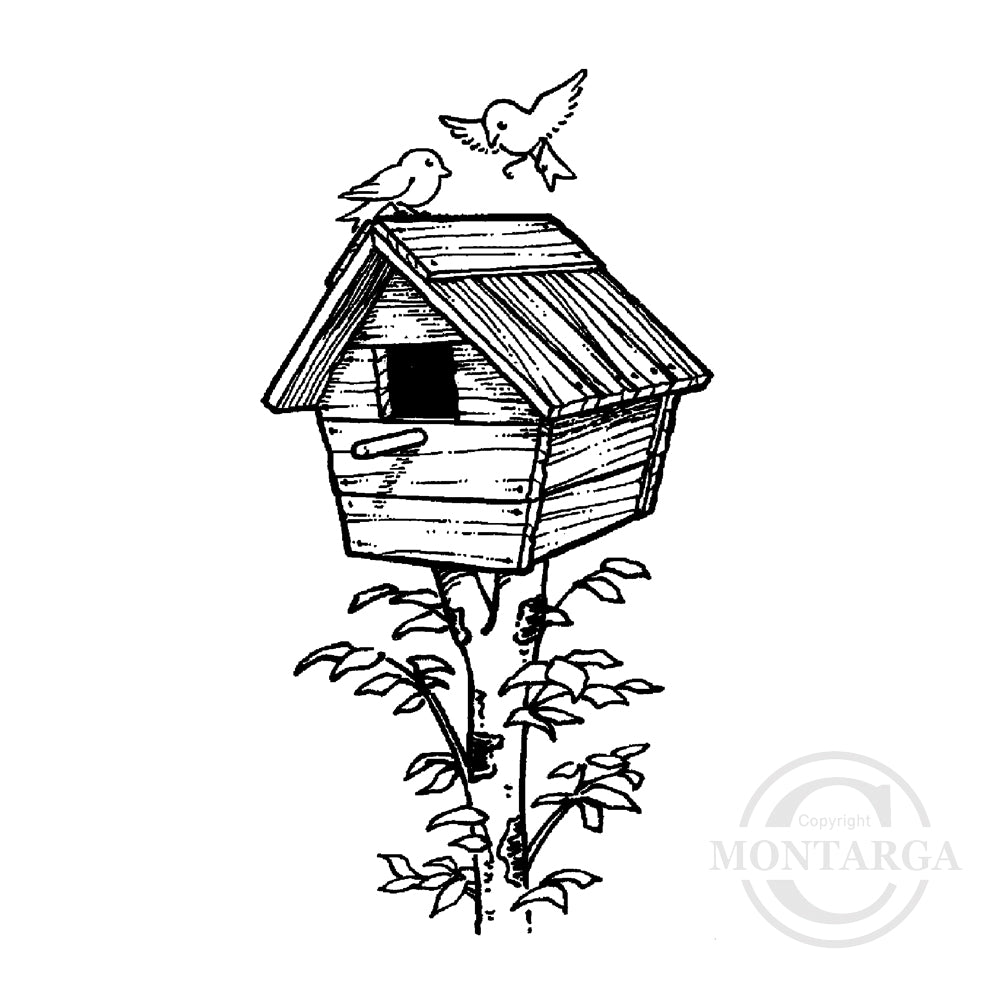 1326 FF - Birdhouse Rubber Stamp