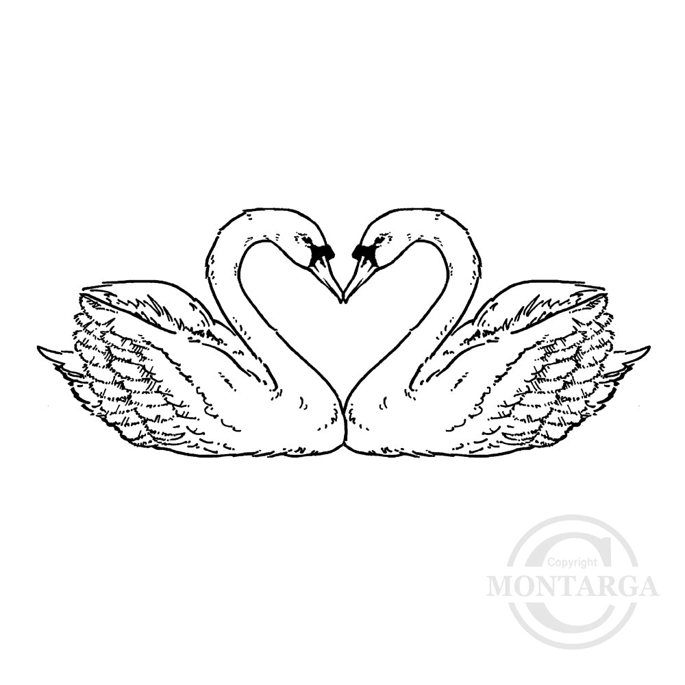1330 FF - Swans Rubber Stamps