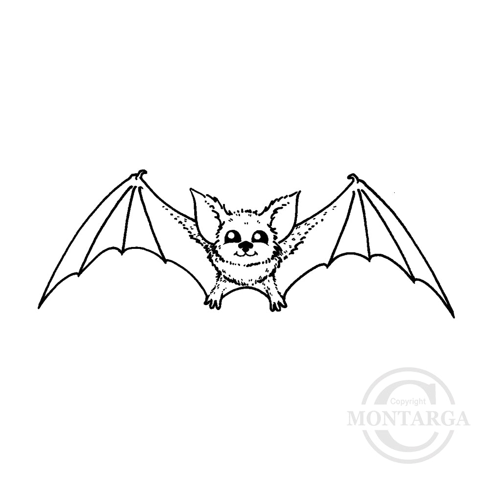 1331 B - Bat Rubber Stamp