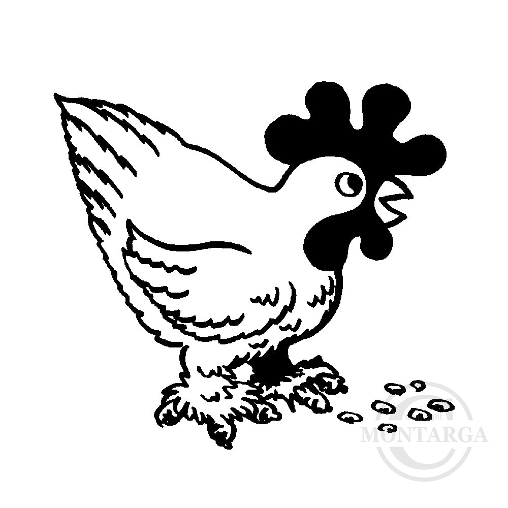 1362 C Chicken Hen Rubber Stamp