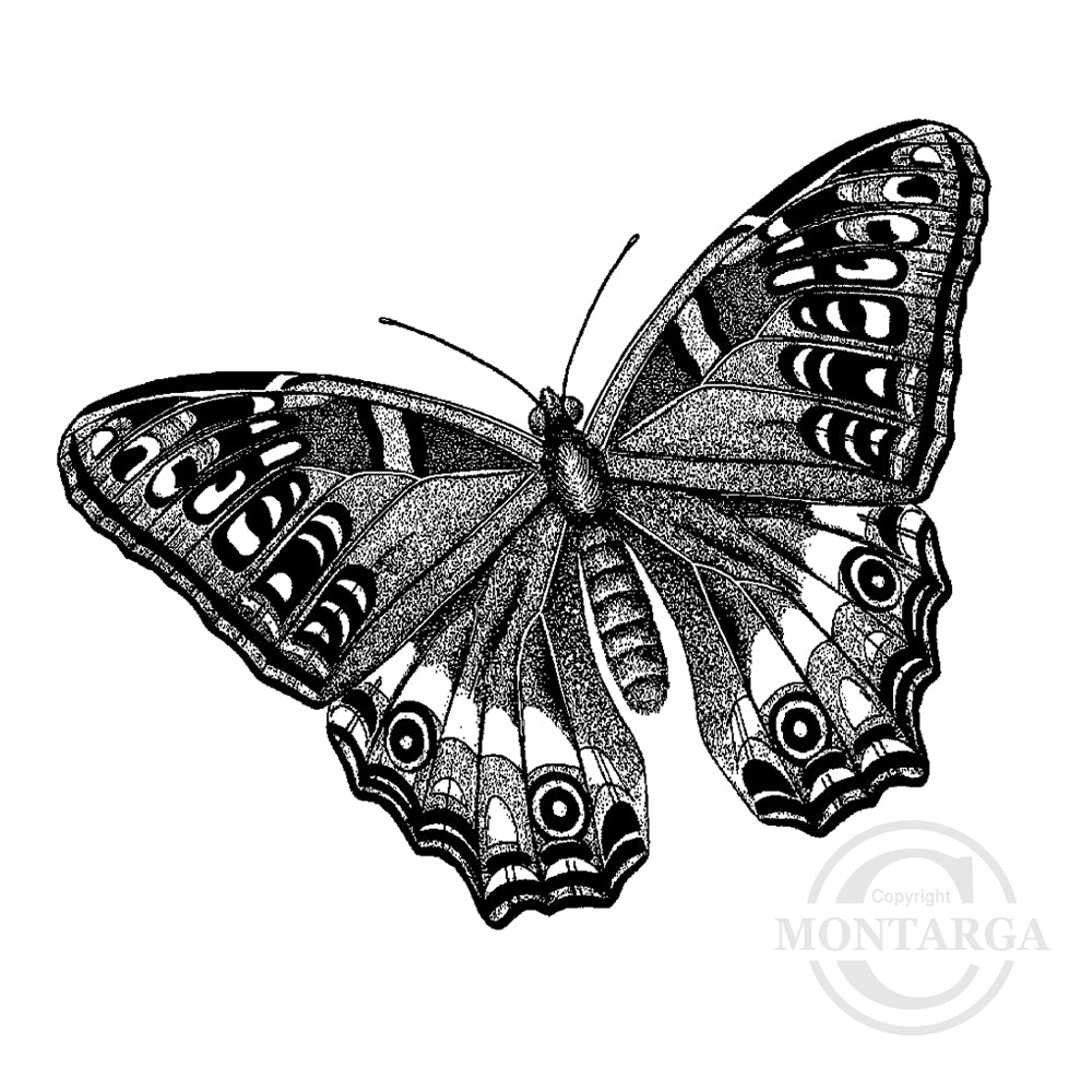 1376 D or G Butterfly Rubber Stamp