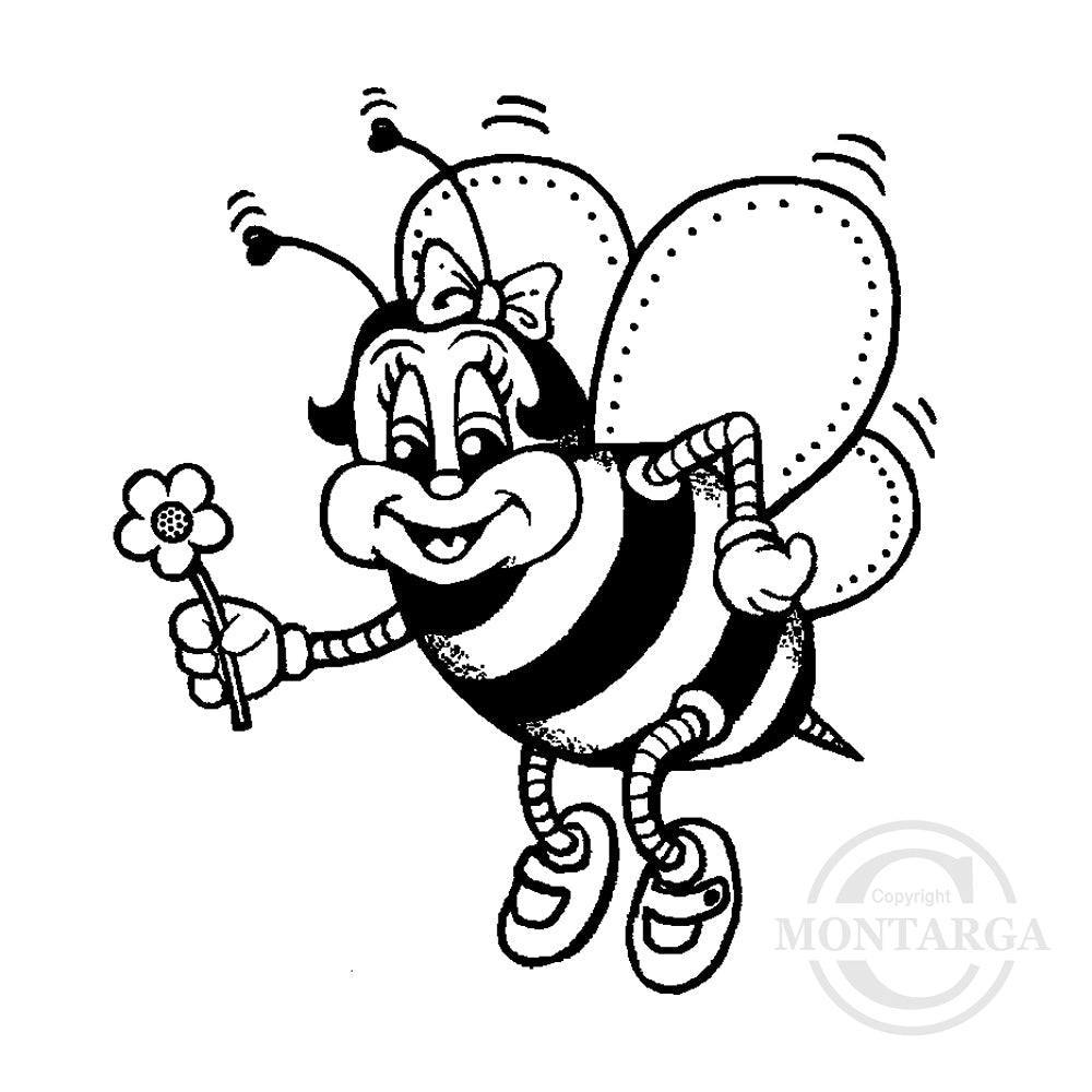 1395 F or C - Girl Bee Rubber Stamp